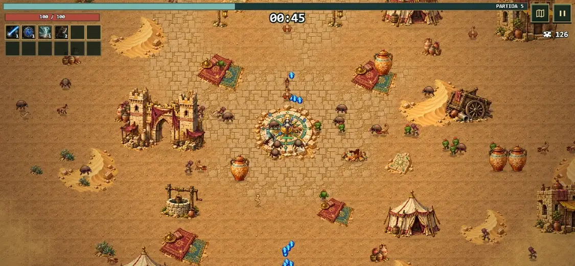 Supervivencia en el Desierto del Sol Sepultado en Arcane Survivor