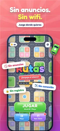 Rutas: juego de aparcar sin anuncios ni conexión a internet